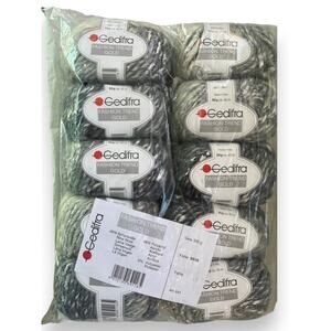 10 Skeins Gedifra FASHION TREND GOLD Wool Yarn 🧶 # 5016 Gray Silver Metallic